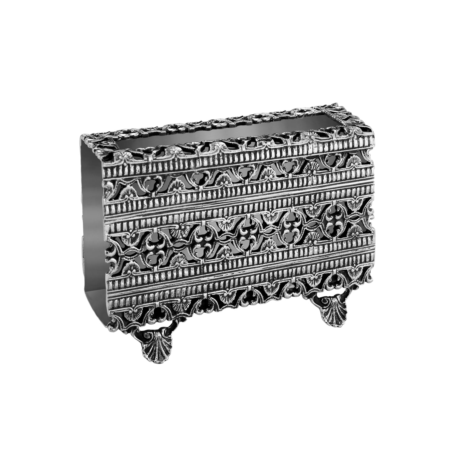Silver Flame Match Holder Box
