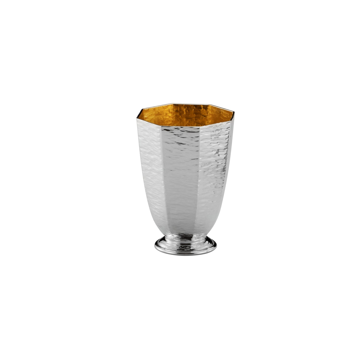 Hammered Octagon Silver Kiddush Cup