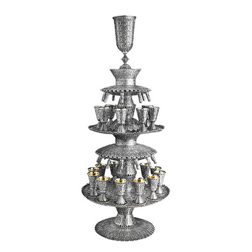 Silver Wine Fountain with 20 Cups