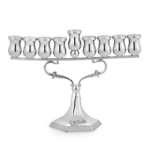 Lior 925 Sterling Silver Menorah- Minimalist Oil Cup Design