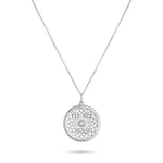 Silver circular pendant necklace