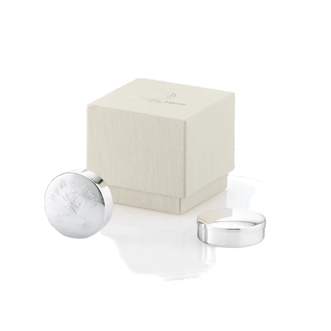 First Tooth Box -Round Sterling Silver Keepsake Box