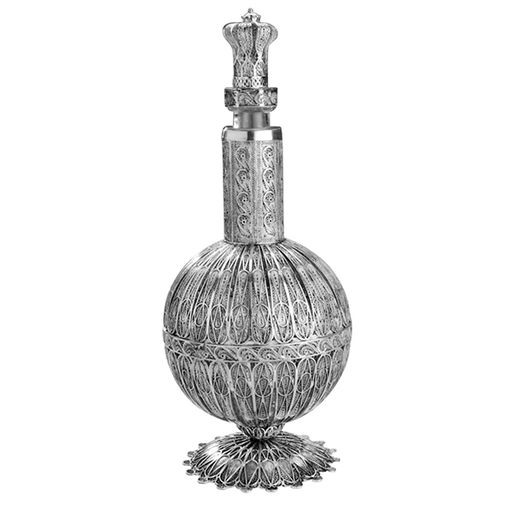 Classic Shabbat Wine Bottle in Sterling Silver