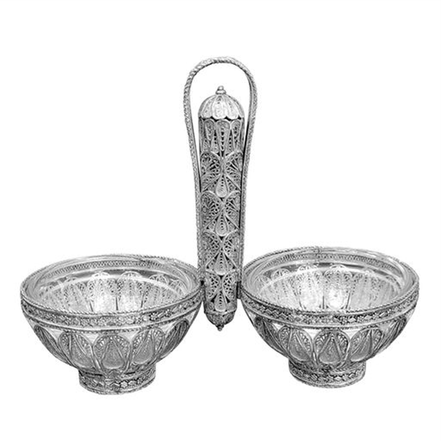 Traditional Silver Filigree Salt Server