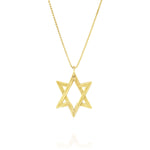 Gold Star of David necklace.