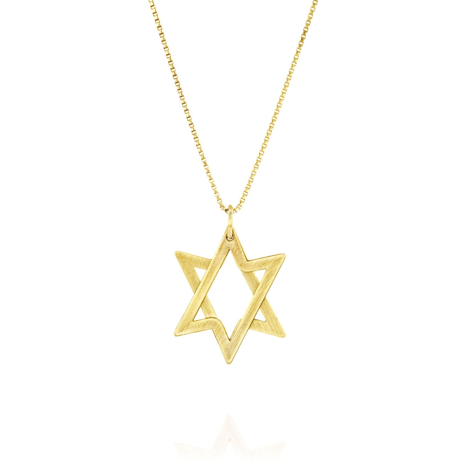 Gold Star of David necklace.