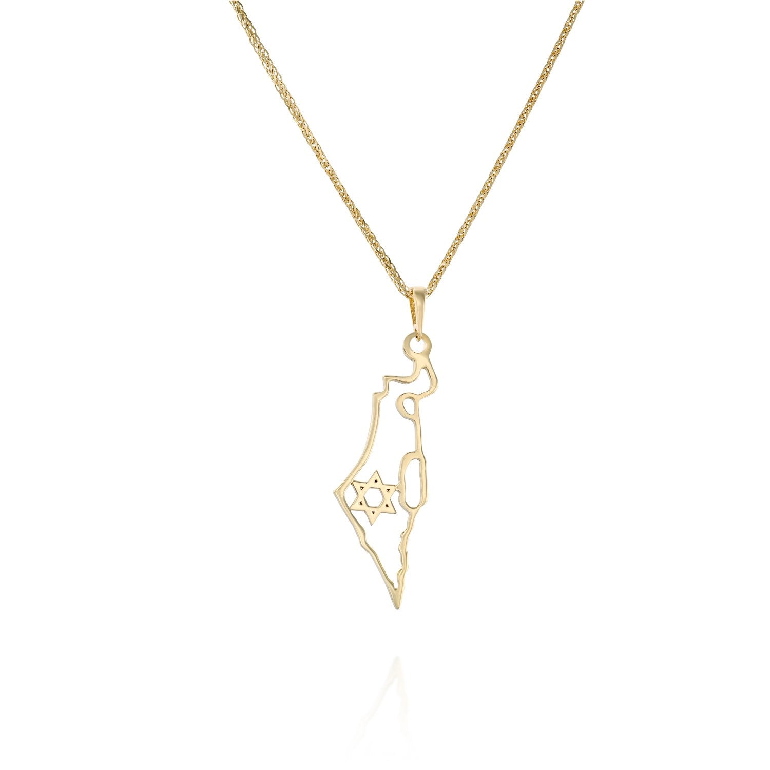 Gold State of Israel pendant necklace