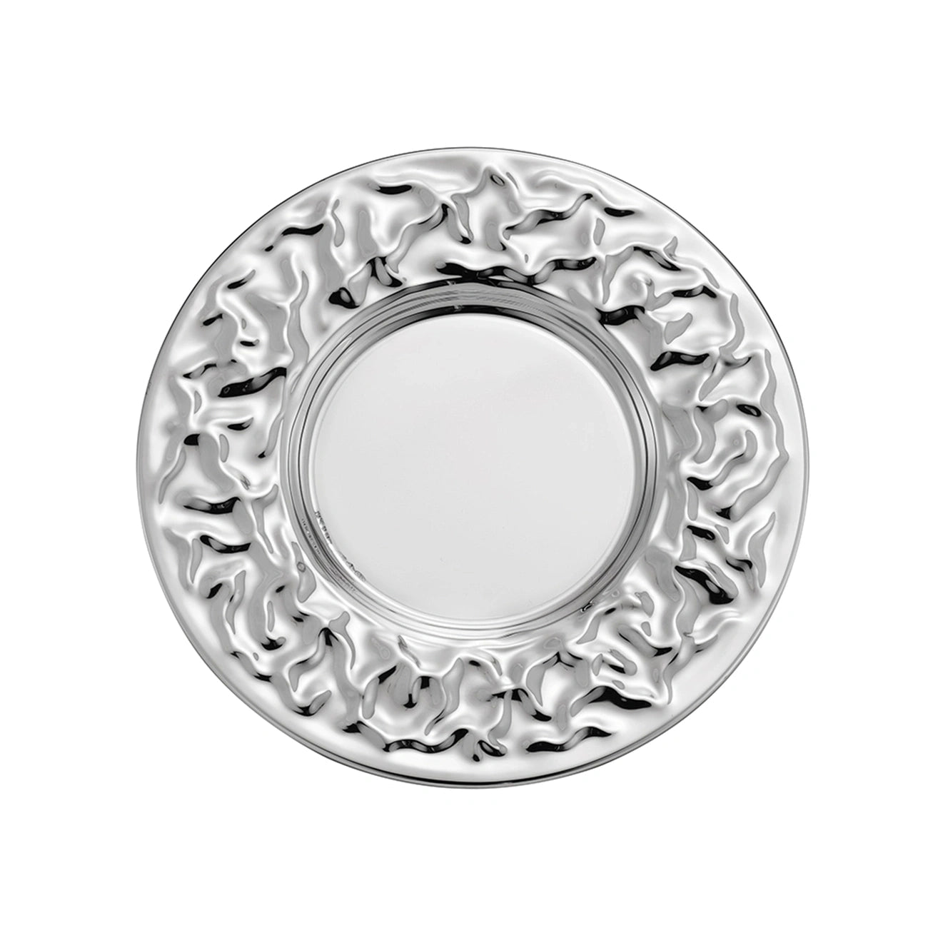 Sterling Silver Coral Motif Kiddush Plate