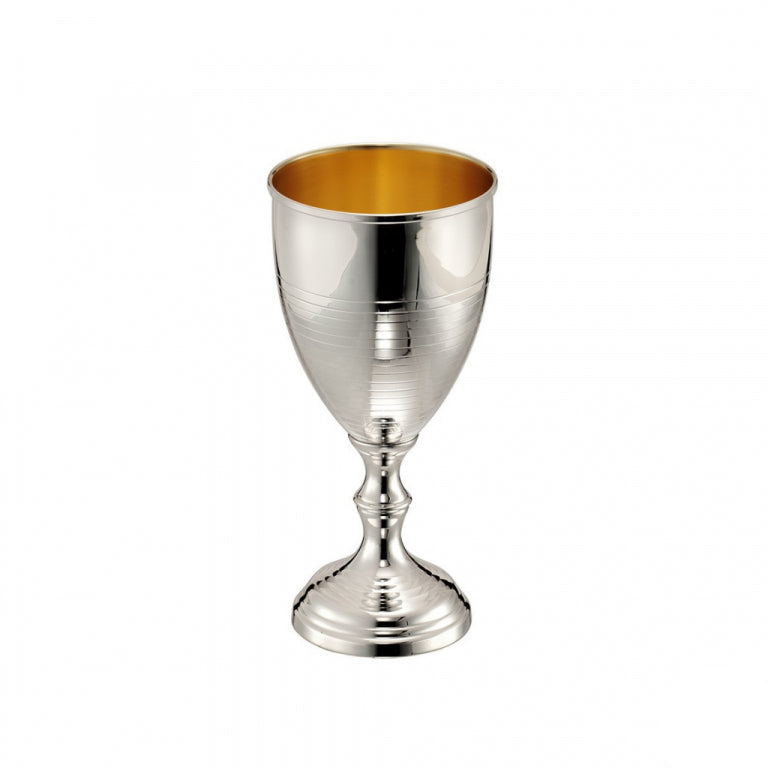 Refined Striped Sterling Silver Kiddush Plate