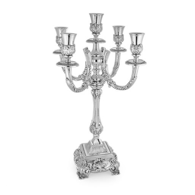 Gershon Sterling Silver Candelabra- 5 Arms, Regal Classic Design