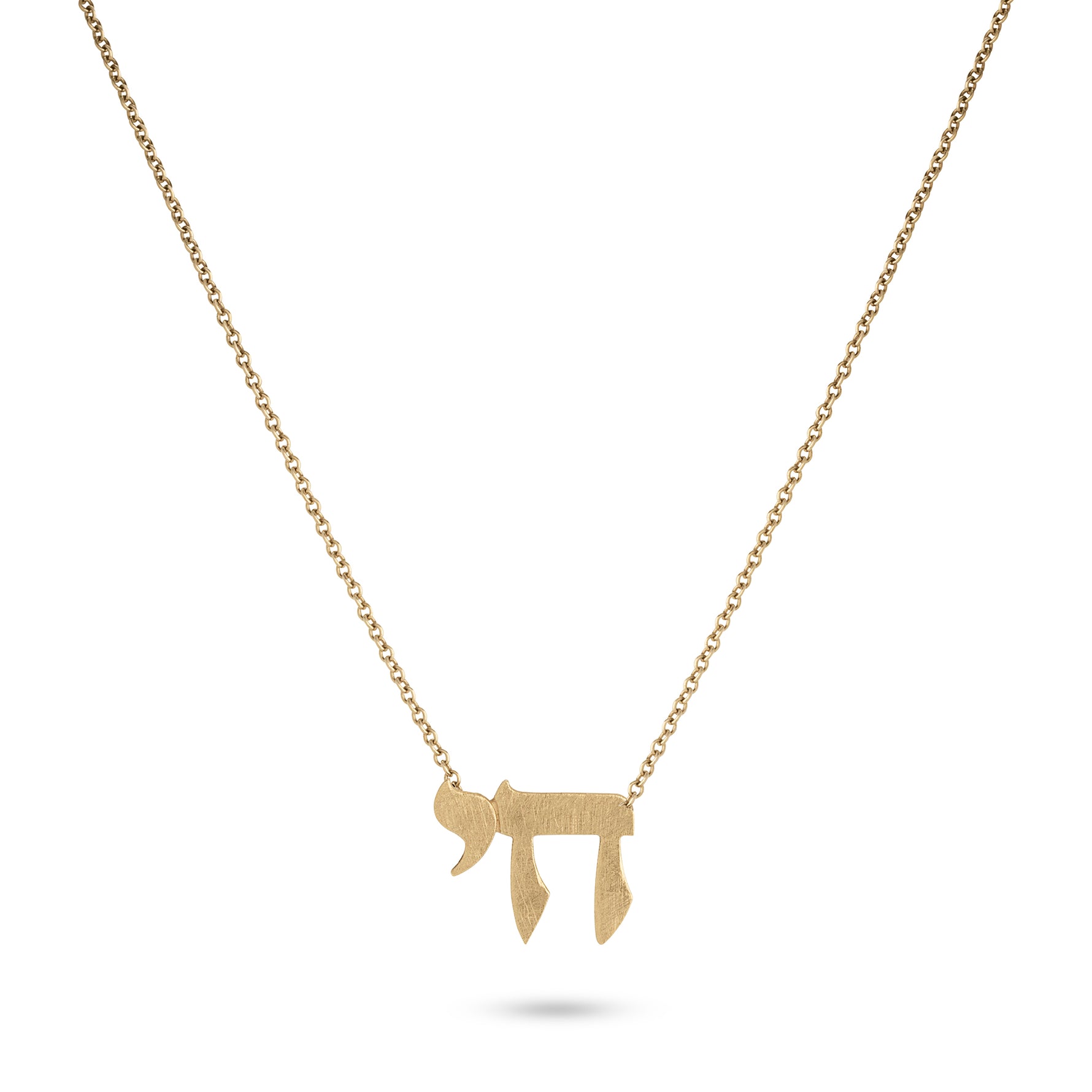 Gold Chai pendant necklace.