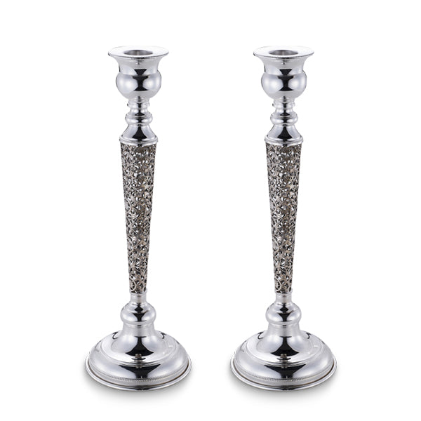 Minimalist Silver Candlestick for Shabbat