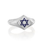 Silver ring with Star of David symbol