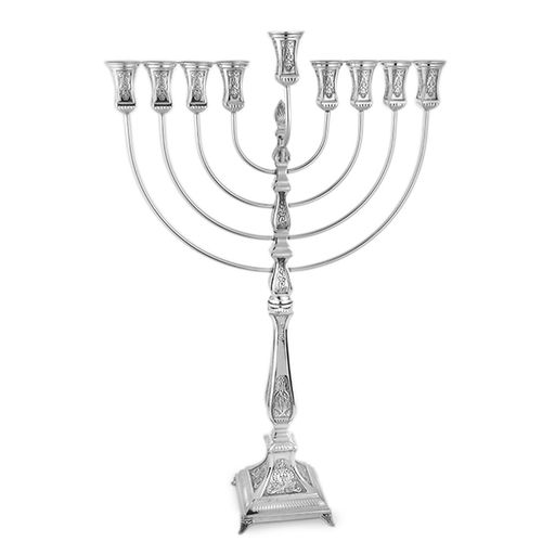 Yahav 925 Sterling Silver Menorah- Minimalist Elegance, Gentle Engravings