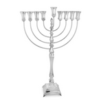 Slender sterling silver menorah design