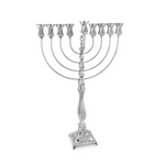 goblet style silver menorah