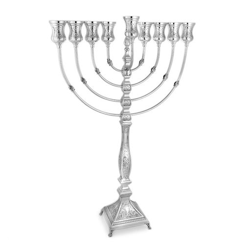 Modern square base menorah