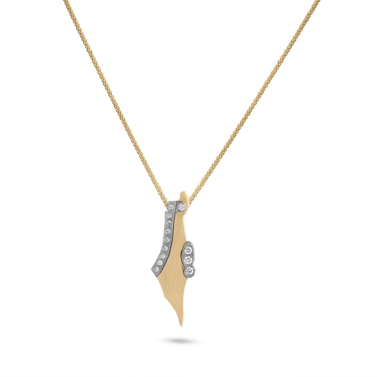 Gold leaf pendant necklace