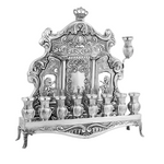 Ornate sterling silver menorah