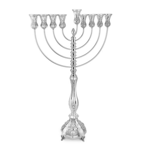 The Hasmoneans 925 Sterling Silver Menorah- Regal Classic Design