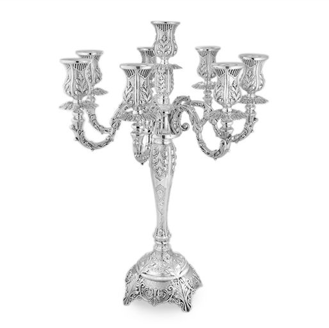 Ido Sterling Silver Candelabra- 8 Arms, Engraved Floral Design