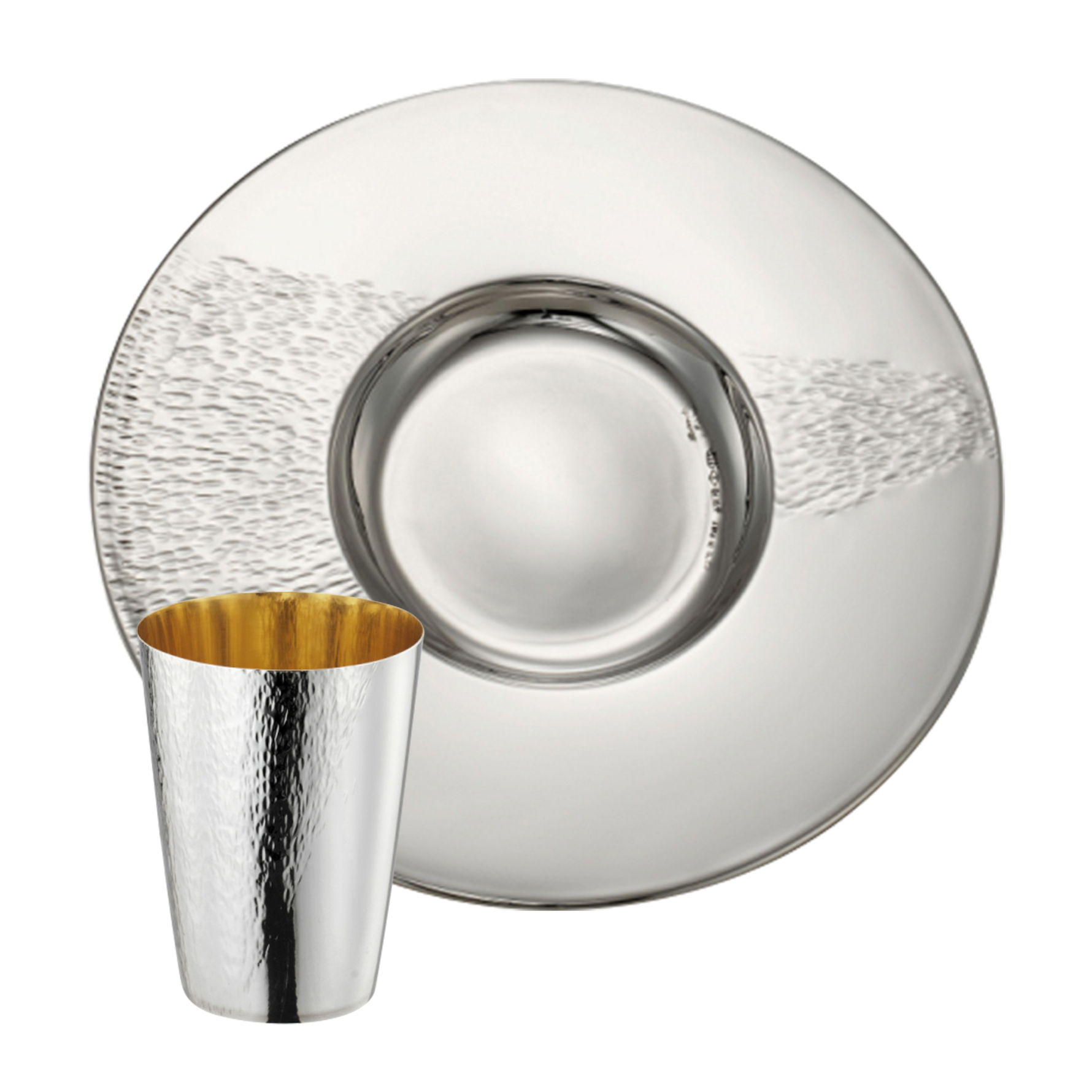 stainless steel cup with plate