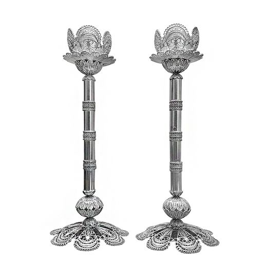 Madrid Tall Floral Filigree Candlesticks