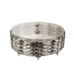 Silver floral covered serving tray