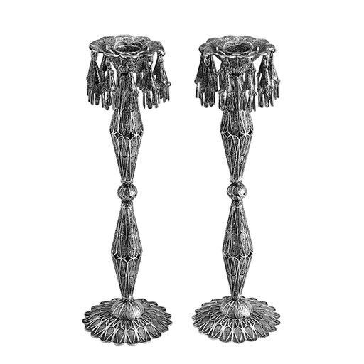 Washington Sterling Silver Floral Candlesticks