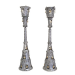 Sterling Silver Architectural Candlesticks