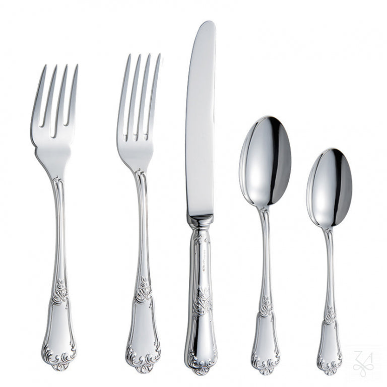 925 Sterling Silver Flatware Set - Collection Floreale 60 pieces Set