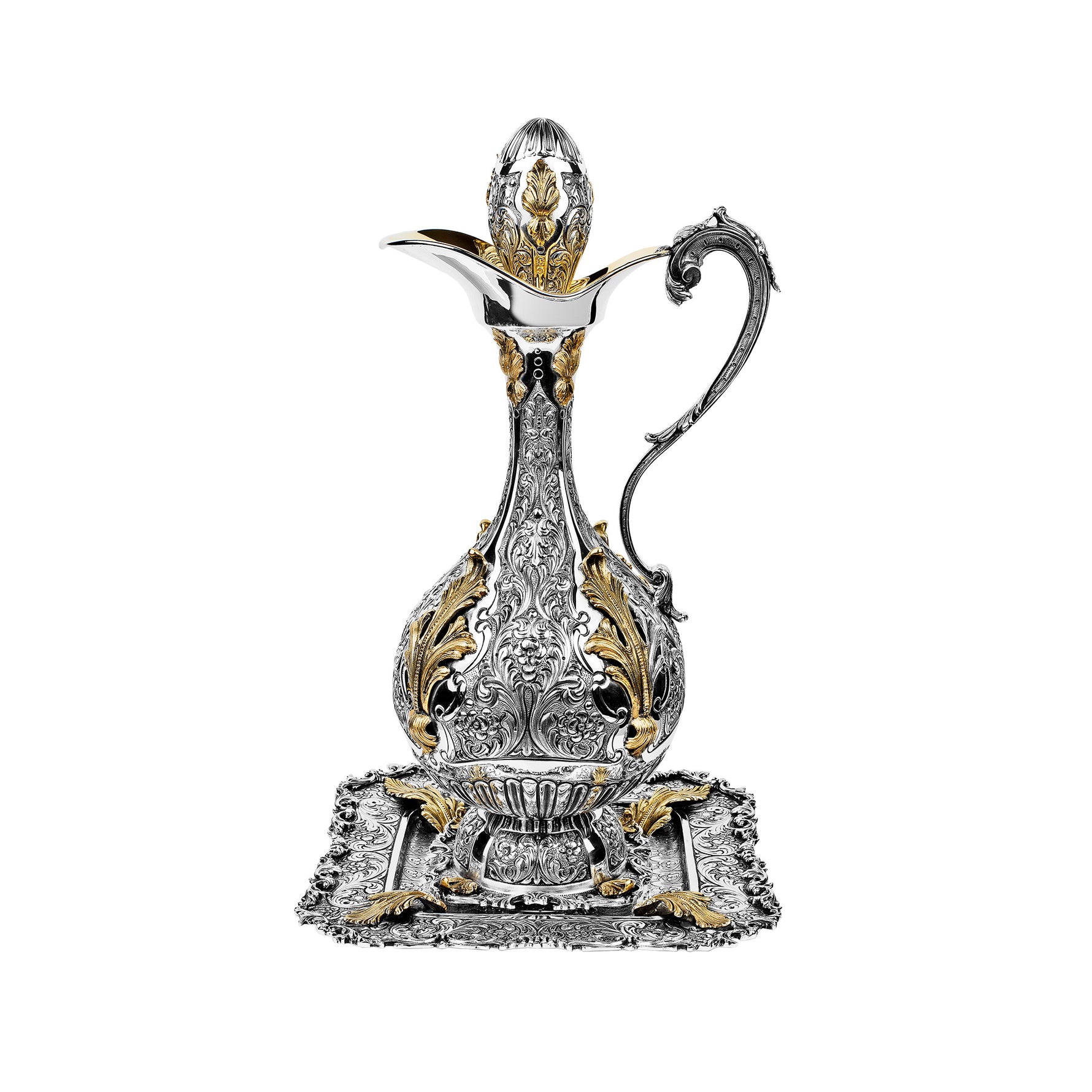 Sterling Silver Gold Tray Bottle Set