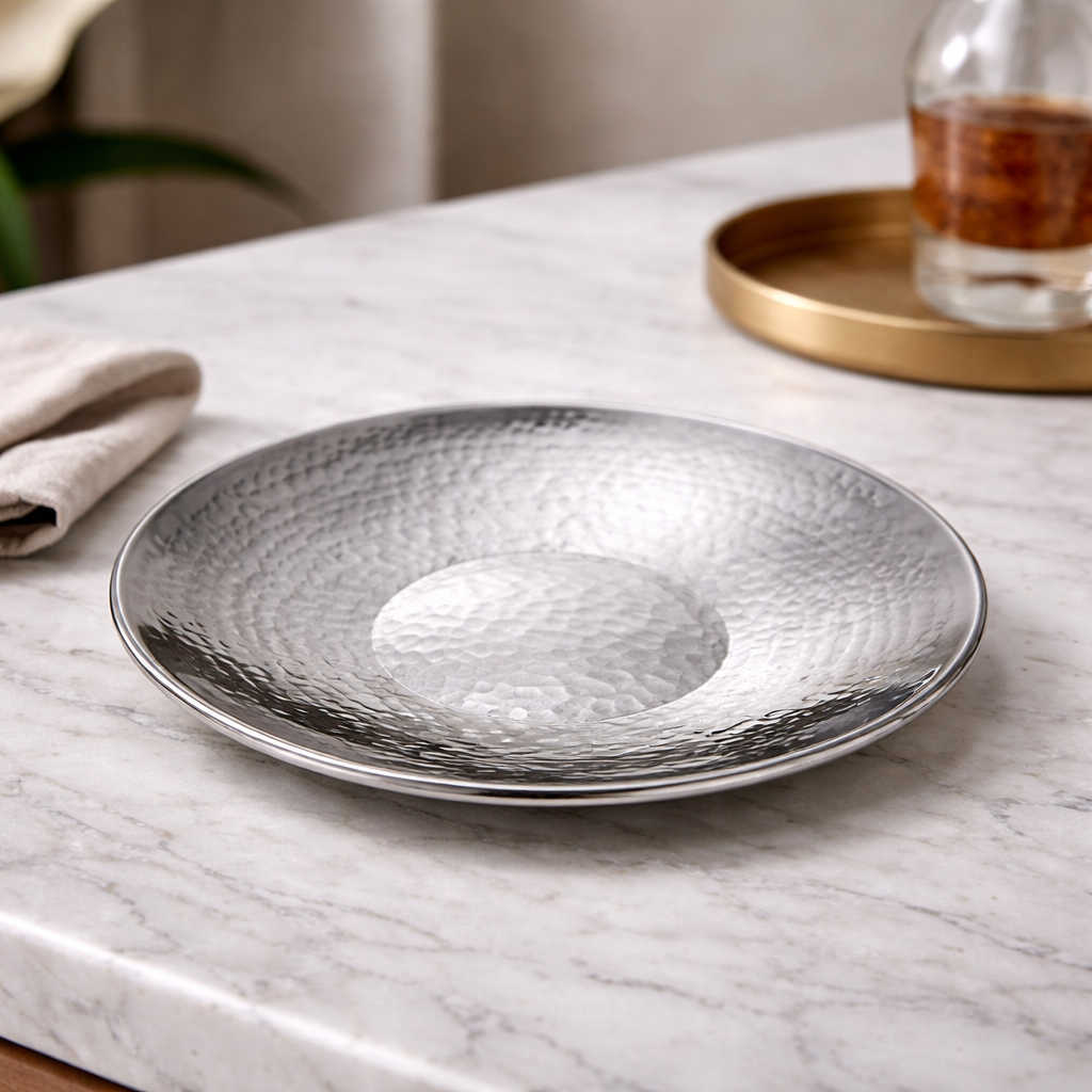 Elegant Silver Kidush Plate for Serving & Display