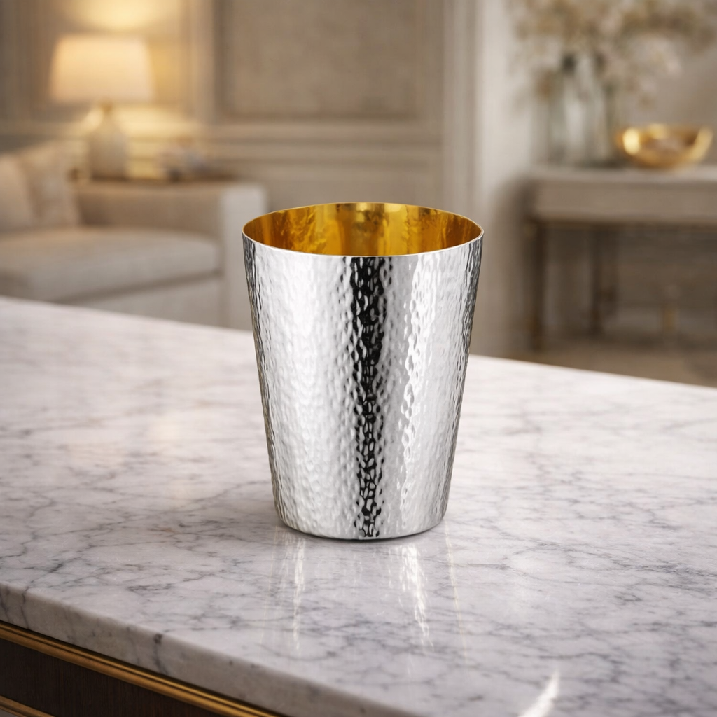 Premium Silver Kiddush Cup for Shabbat Table