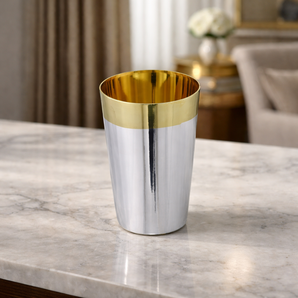 Sterling Silver Kiddush Cup with Gold Inside
