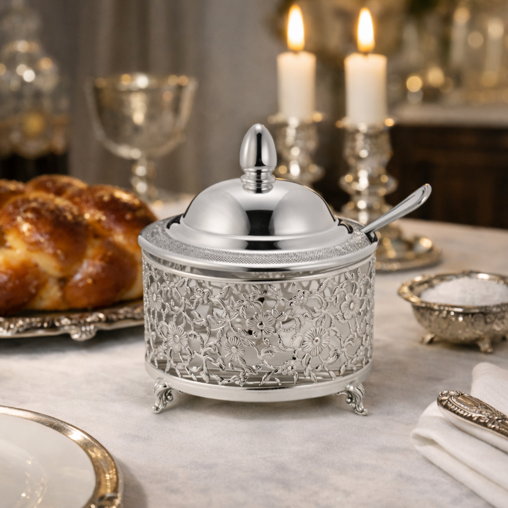 Elegant Honey Bowl for Rosh Hashanah