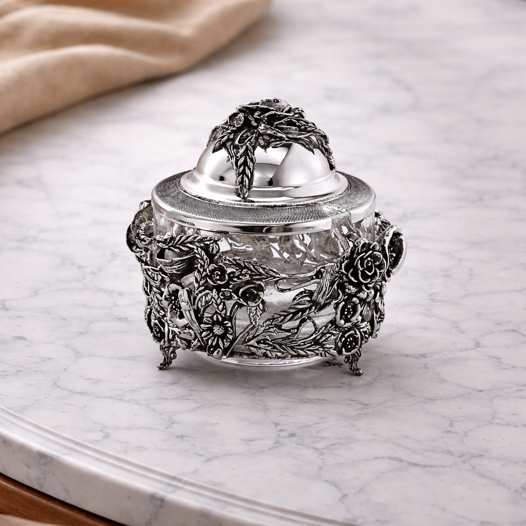Handcrafted Honey Bowl in Sterling Silver