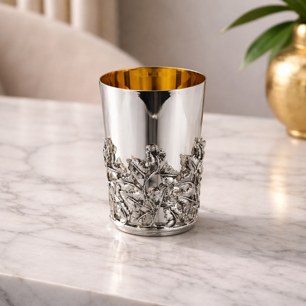 Gold-Lined Silver Kiddush Cup