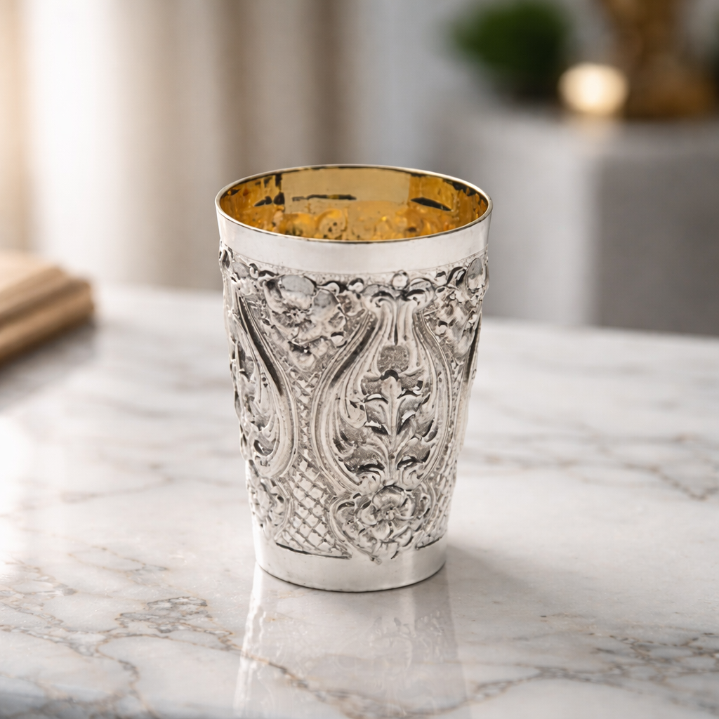 Elegant Silver Cup for Shabbat Ritual