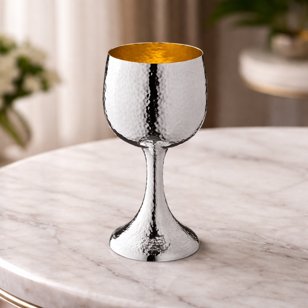 Refined Silver Kiddush Cup for Shabbat