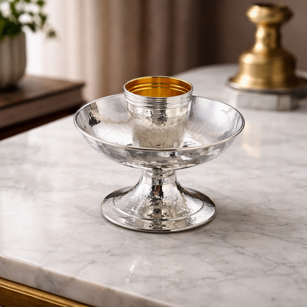 Mayim Achronim Hammered Silver Vessel
