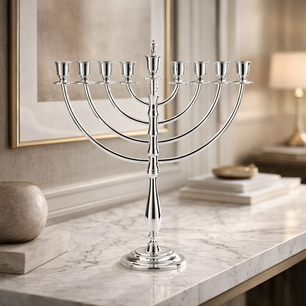 Handcrafted Hanukkah Menorah – Classic Design