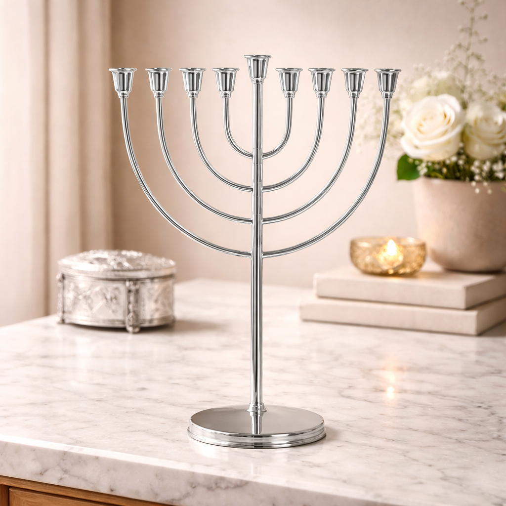 Modern Hanukkah Menorah for Jewish Home