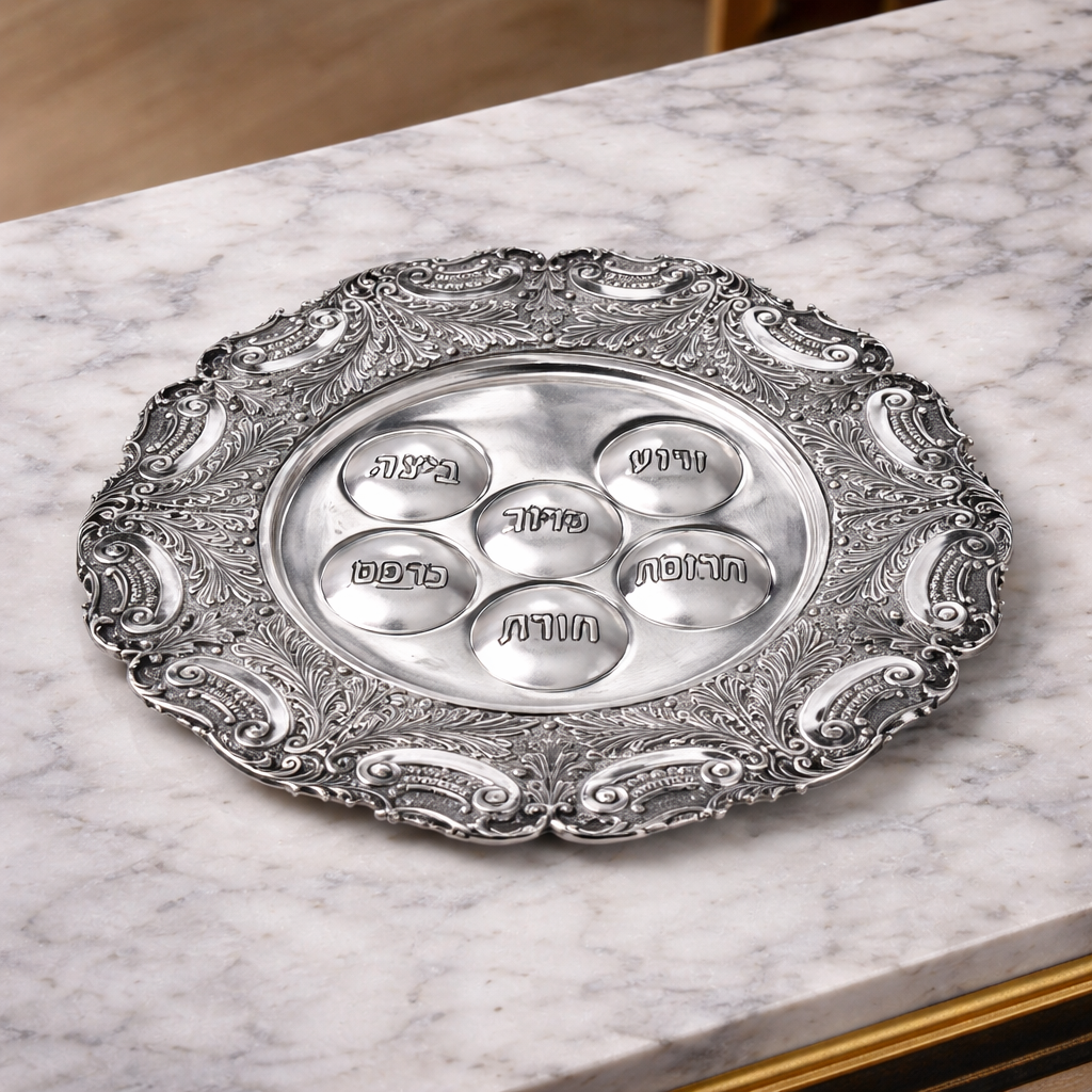 Acanthus Grand Silver Seder Plate