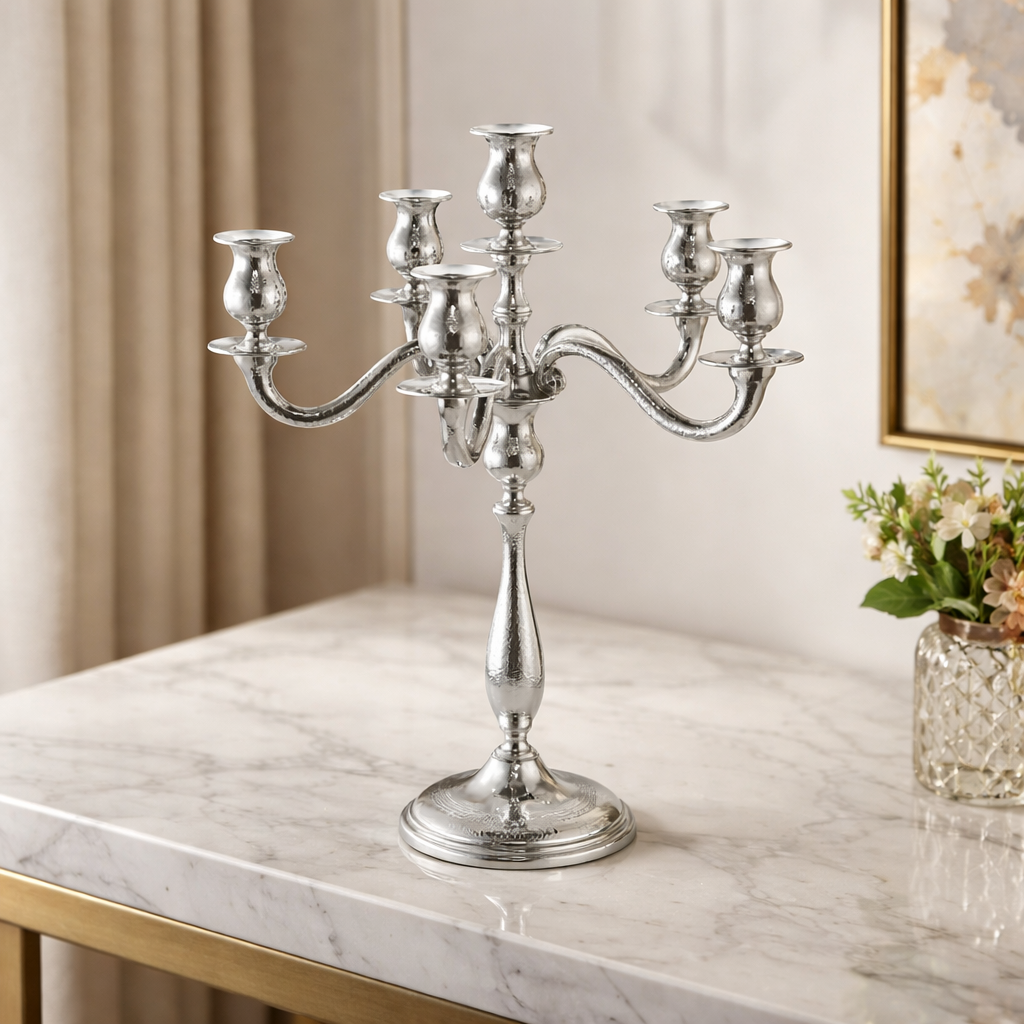 Classic Candelabra Hammered 6 Lights in Elegant Design
