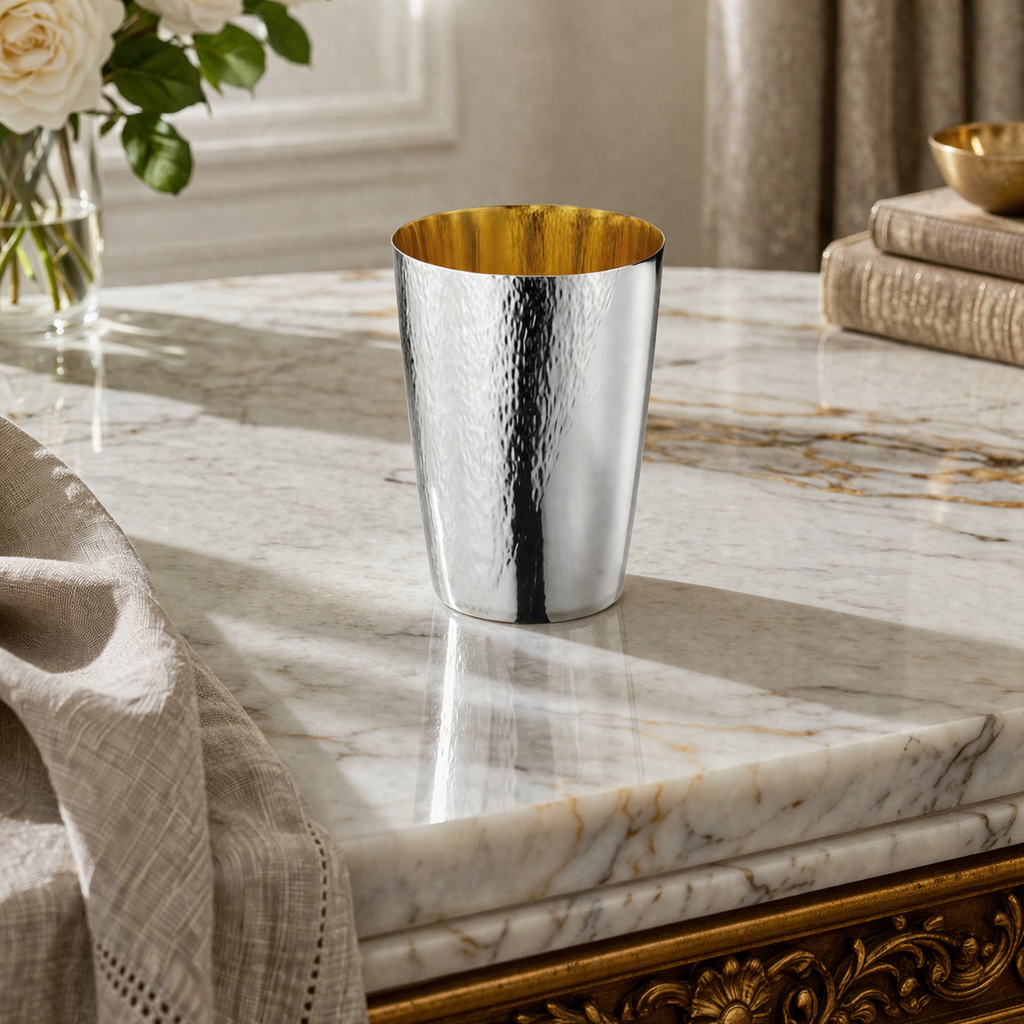 Minimalist Kiddush Cup in 925 Silver