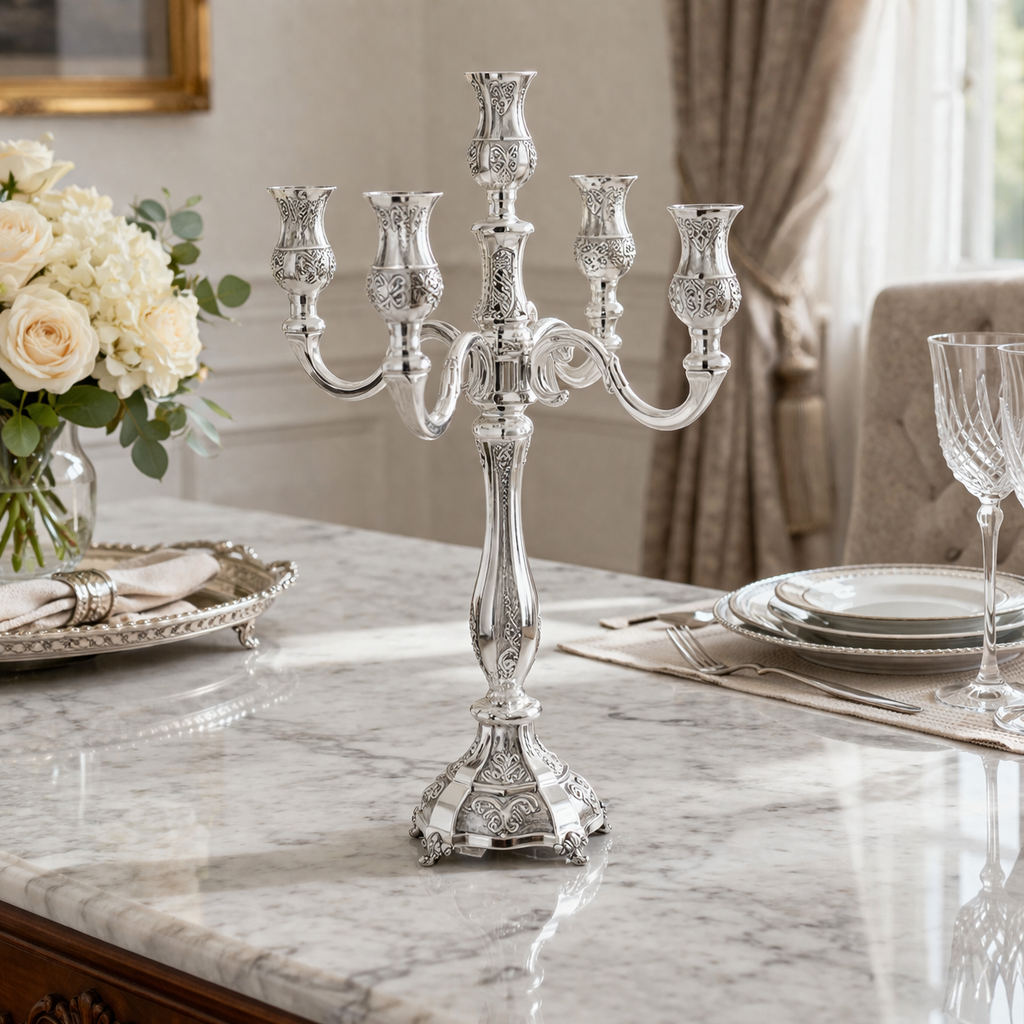 Ethan Candelabra - Sterling Silver 925 with 5 Arms