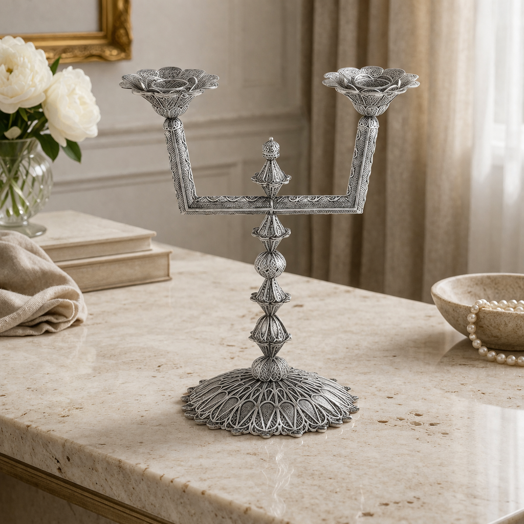 Bordeaux 925 Sterling Silver Candlesticks