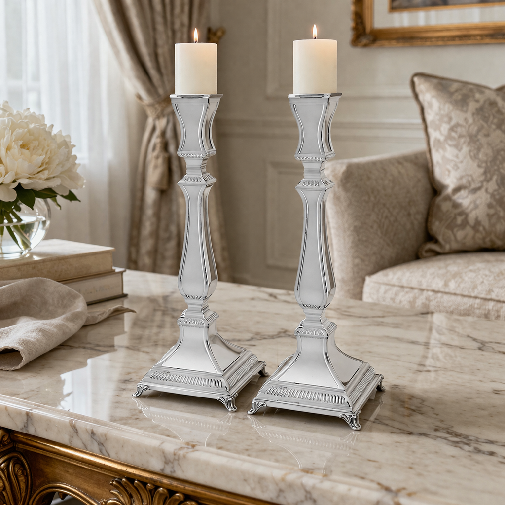Bracha Candlesticks - 925 Sterling Silver Timeless Beauty with Graceful Lines