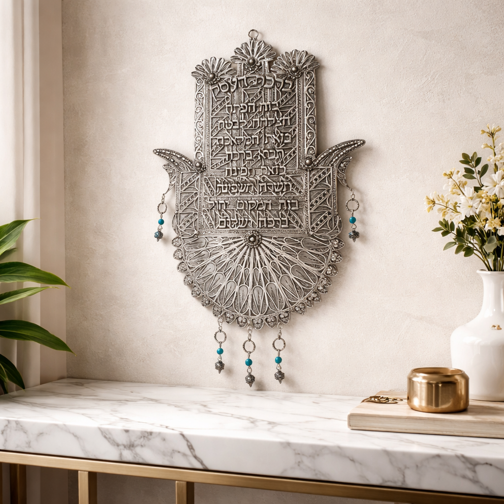 Business Blessing- 925 Sterling Silver Hamsa, Handcrafted in Israel
